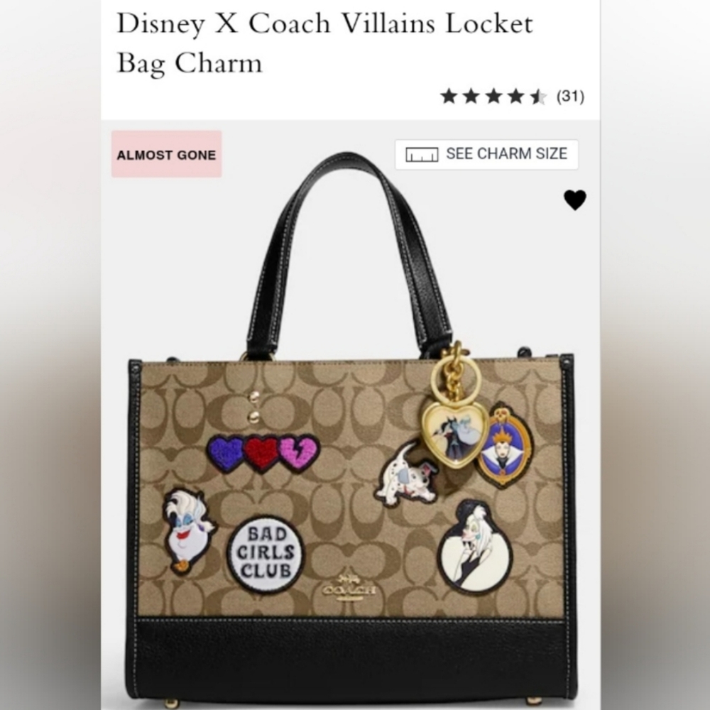 Coach x Disney Villains Locket Bag Charm Key Chain